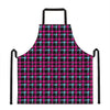 Blue Pink And Black Houndstooth Print Apron