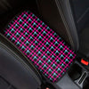 Blue Pink And Black Houndstooth Print Car Center Console Cover