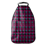 Blue Pink And Black Houndstooth Print Car Seat Organizers
