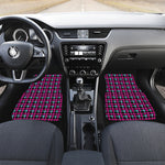 Blue Pink And Black Houndstooth Print Front and Back Car Floor Mats