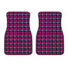 Blue Pink And Black Houndstooth Print Front Car Floor Mats