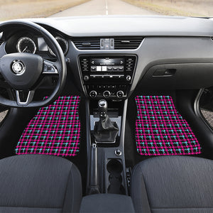 Blue Pink And Black Houndstooth Print Front Car Floor Mats