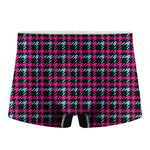 Blue Pink And Black Houndstooth Print Men's Boxer Briefs