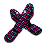 Blue Pink And Black Houndstooth Print Muay Thai Shin Guard