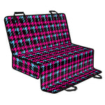 Blue Pink And Black Houndstooth Print Pet Car Back Seat Cover