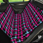 Blue Pink And Black Houndstooth Print Pet Car Back Seat Cover