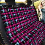Blue Pink And Black Houndstooth Print Pet Car Back Seat Cover