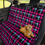 Blue Pink And Black Houndstooth Print Pet Car Back Seat Cover