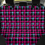 Blue Pink And Black Houndstooth Print Pet Car Back Seat Cover