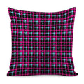 Blue Pink And Black Houndstooth Print Pillow Cover