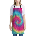 Blue Pink And Yellow Tie Dye Print Apron