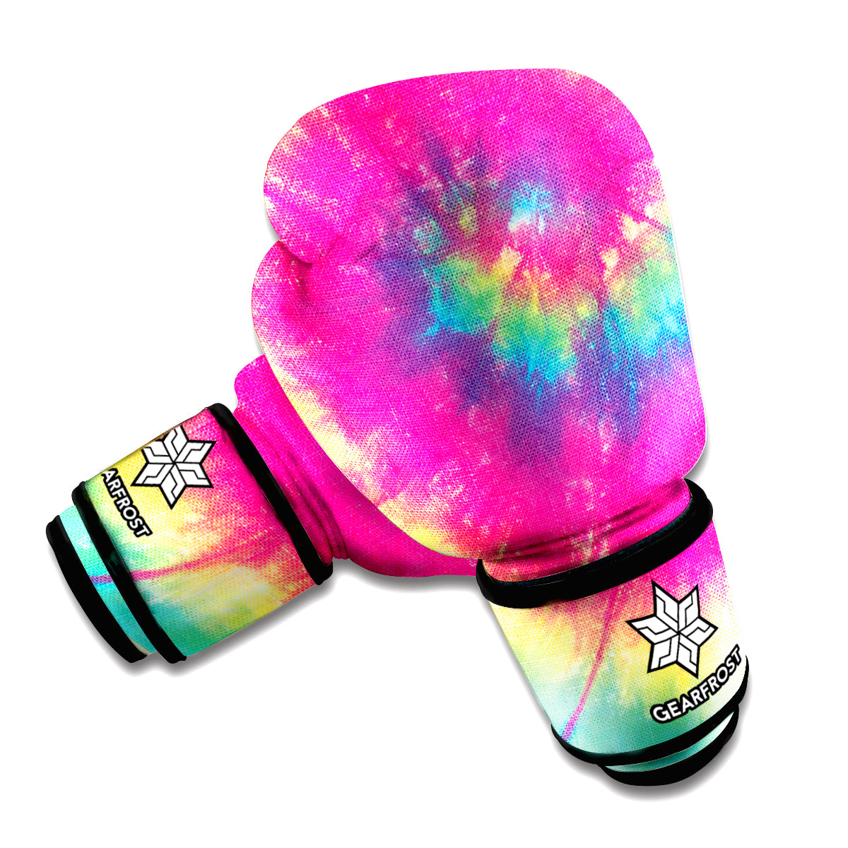 Blue Pink And Yellow Tie Dye Print Boxing Gloves