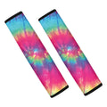 Blue Pink And Yellow Tie Dye Print Car Seat Belt Covers