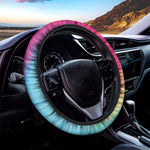 Blue Pink And Yellow Tie Dye Print Car Steering Wheel Cover