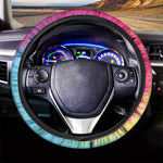 Blue Pink And Yellow Tie Dye Print Car Steering Wheel Cover