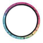 Blue Pink And Yellow Tie Dye Print Car Steering Wheel Cover