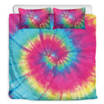 Blue Pink And Yellow Tie Dye Print Duvet Cover Bedding Set