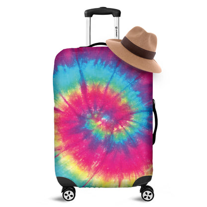 Blue Pink And Yellow Tie Dye Print Luggage Cover