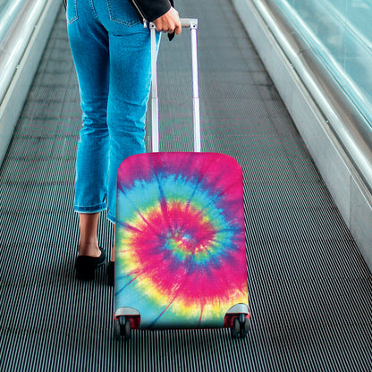 Blue Pink And Yellow Tie Dye Print Luggage Cover