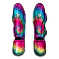 Blue Pink And Yellow Tie Dye Print Muay Thai Shin Guards