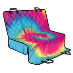 Blue Pink And Yellow Tie Dye Print Pet Car Back Seat Cover