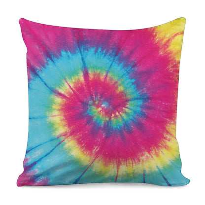Blue Pink And Yellow Tie Dye Print Pillow Cover