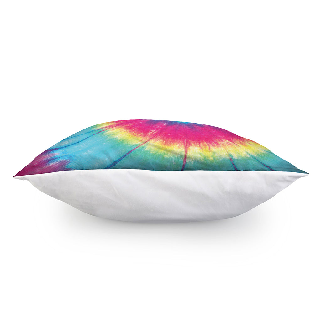 Blue Pink And Yellow Tie Dye Print Pillow Cover