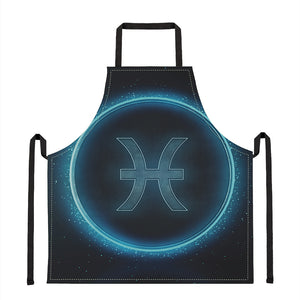 Blue Pisces Zodiac Sign Print Apron