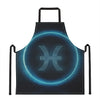 Blue Pisces Zodiac Sign Print Apron