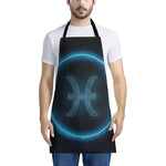 Blue Pisces Zodiac Sign Print Apron