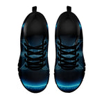 Blue Pisces Zodiac Sign Print Black Sneakers