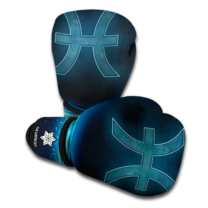 Blue Pisces Zodiac Sign Print Boxing Gloves