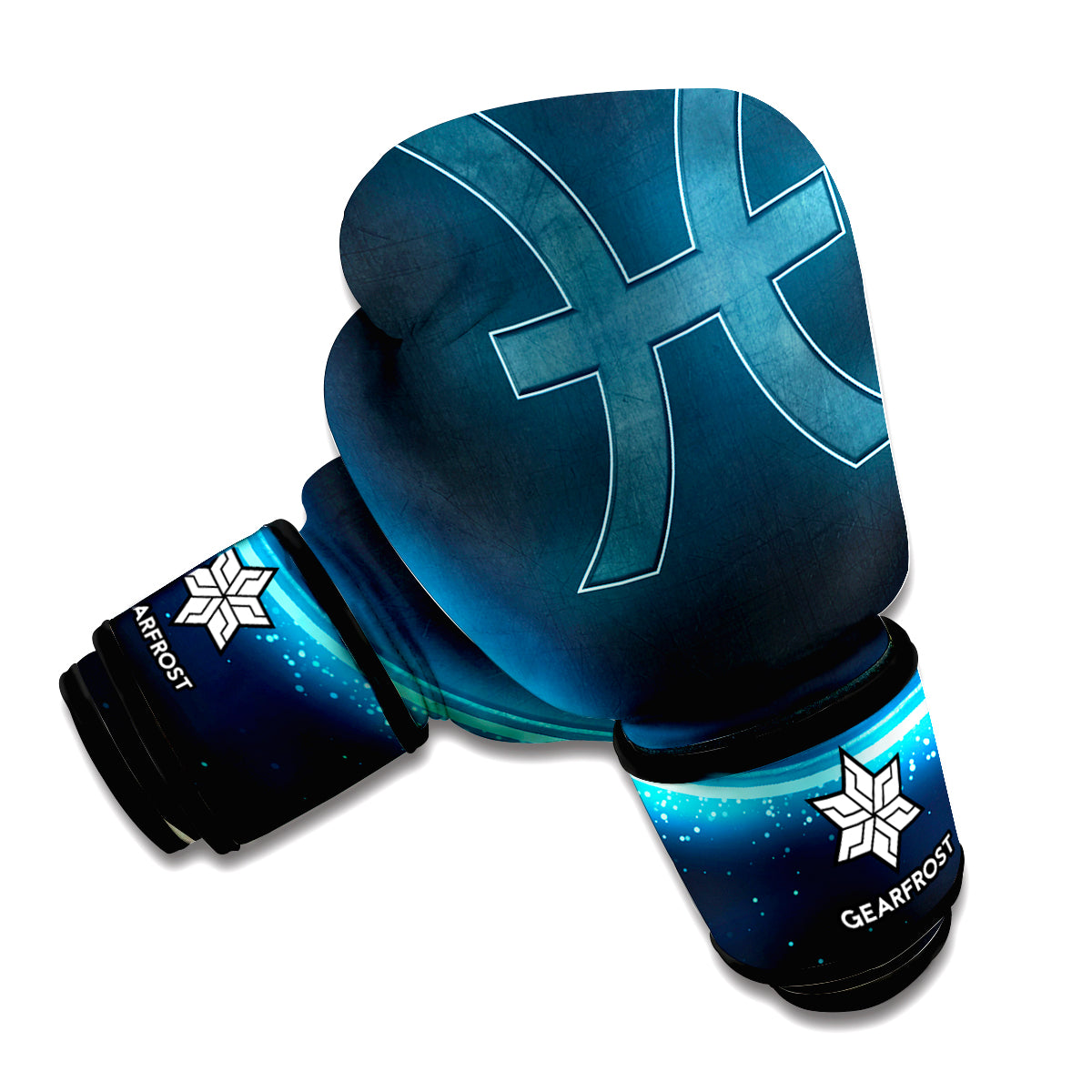 Blue Pisces Zodiac Sign Print Boxing Gloves