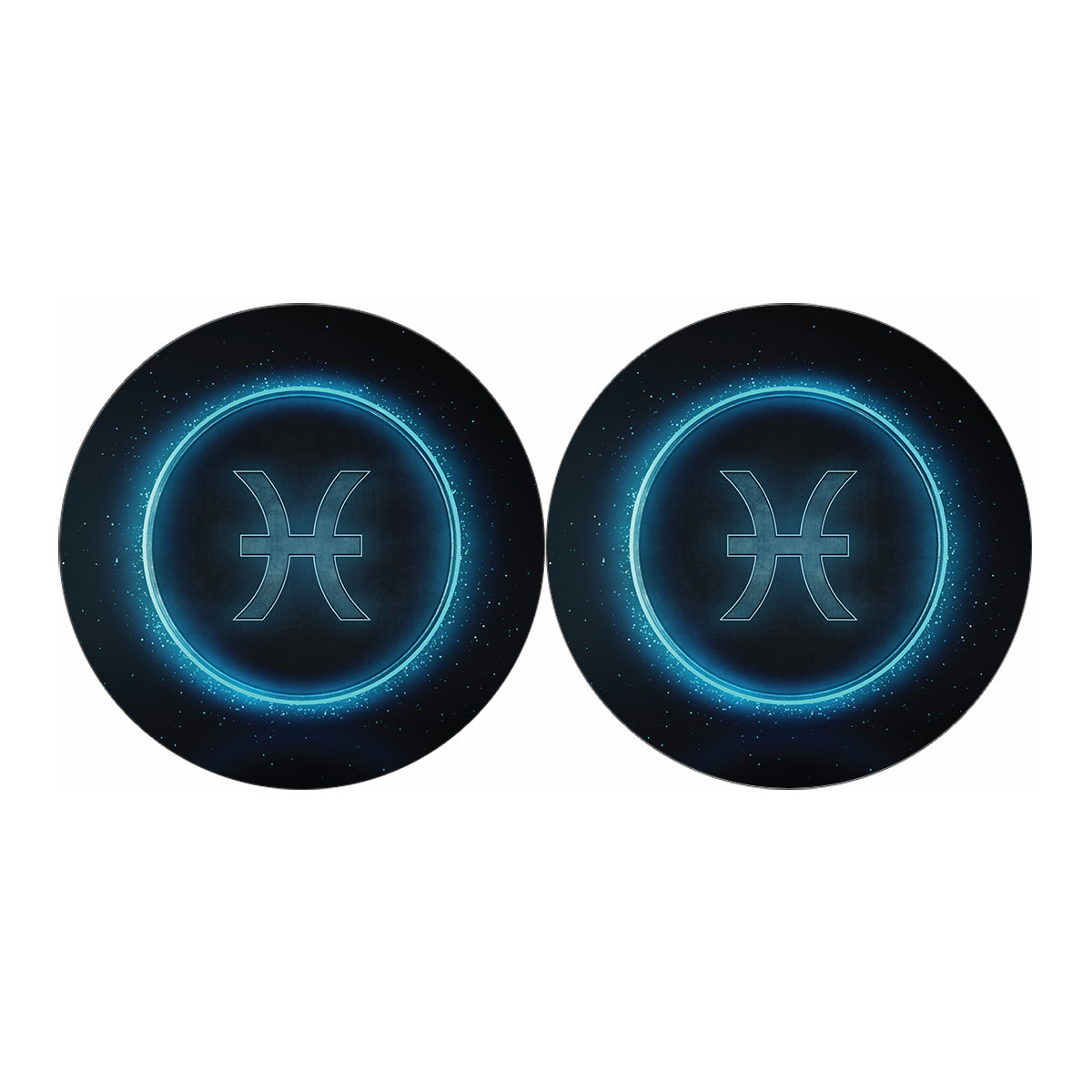 Blue Pisces Zodiac Sign Print Car Coasters