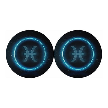 Blue Pisces Zodiac Sign Print Car Coasters