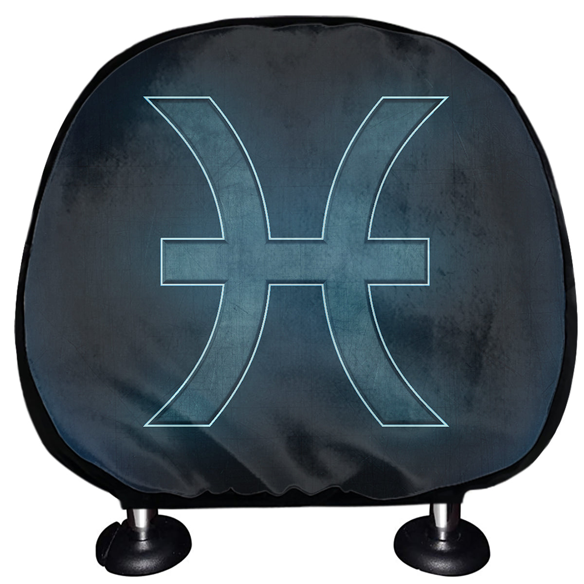 Blue Pisces Zodiac Sign Print Car Headrest Covers