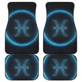 Blue Pisces Zodiac Sign Print Front and Back Car Floor Mats