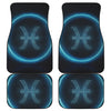 Blue Pisces Zodiac Sign Print Front and Back Car Floor Mats