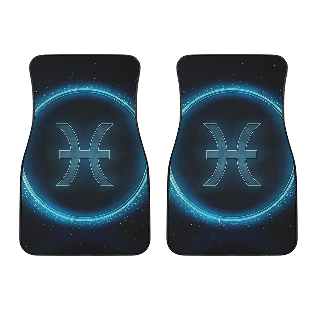 Blue Pisces Zodiac Sign Print Front Car Floor Mats