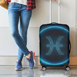 Blue Pisces Zodiac Sign Print Luggage Cover