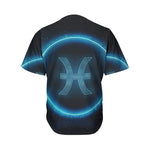 Blue Pisces Zodiac Sign Print Men's Baseball Jersey