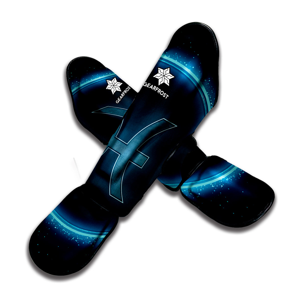 Blue Pisces Zodiac Sign Print Muay Thai Shin Guard