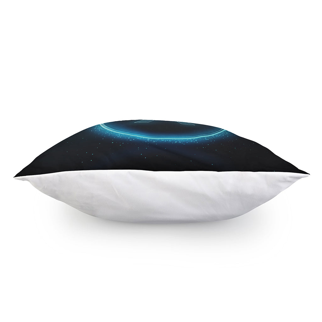 Blue Pisces Zodiac Sign Print Pillow Cover