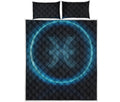 Blue Pisces Zodiac Sign Print Quilt Bed Set