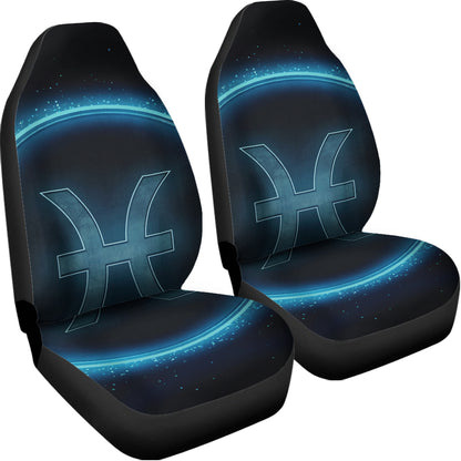 Blue Pisces Zodiac Sign Print Universal Fit Car Seat Covers