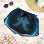 Blue Pisces Zodiac Sign Print Women's Shorts