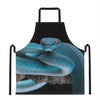 Blue Pit Viper Snake Print Apron