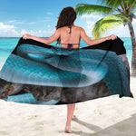 Blue Pit Viper Snake Print Beach Sarong Wrap