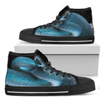 Blue Pit Viper Snake Print Black High Top Shoes