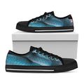 Blue Pit Viper Snake Print Black Low Top Sneakers